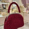The Mervat Crimson Lattice Frame Bag