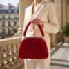 The Mervat Crimson Lattice Frame Bag