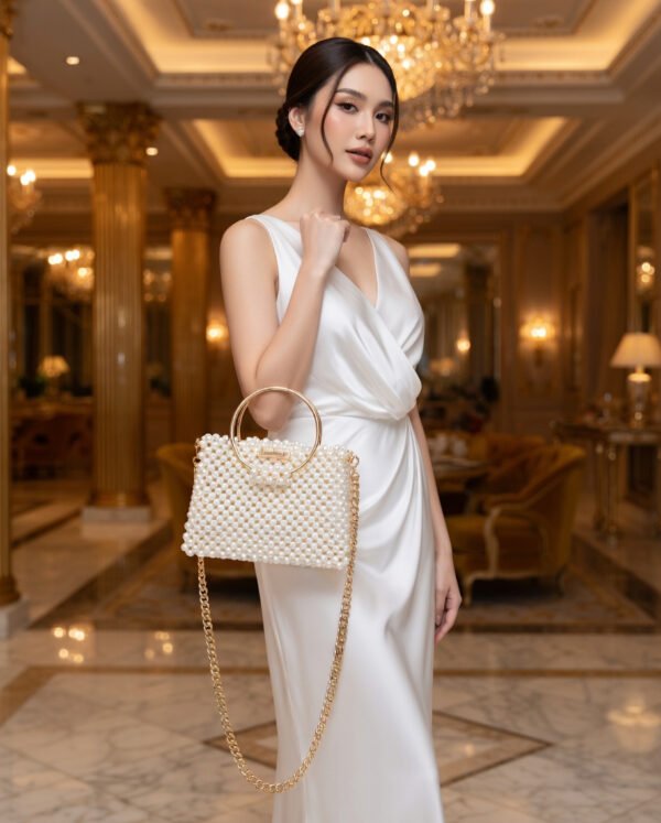 the aurelia pearl top handle bag